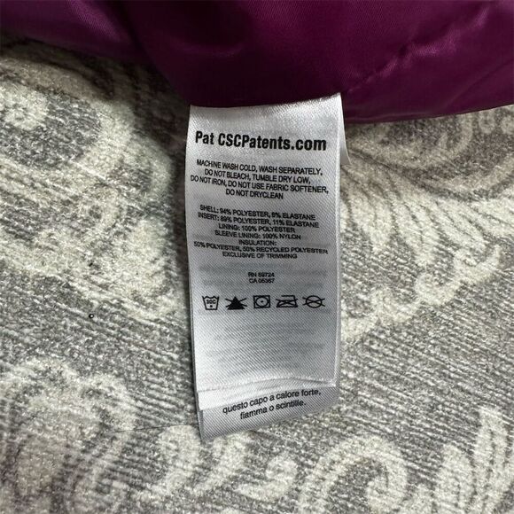 Columbia Unisex Puffer Jacket L Purple Omni-Heat Winter Hooded - Picture 8 of 8